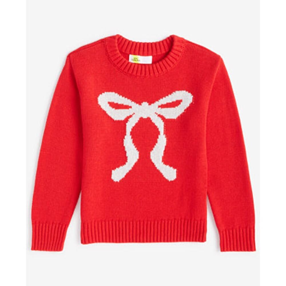 Epic Threads Girls Large Contrast Bow Crewneck Sweater